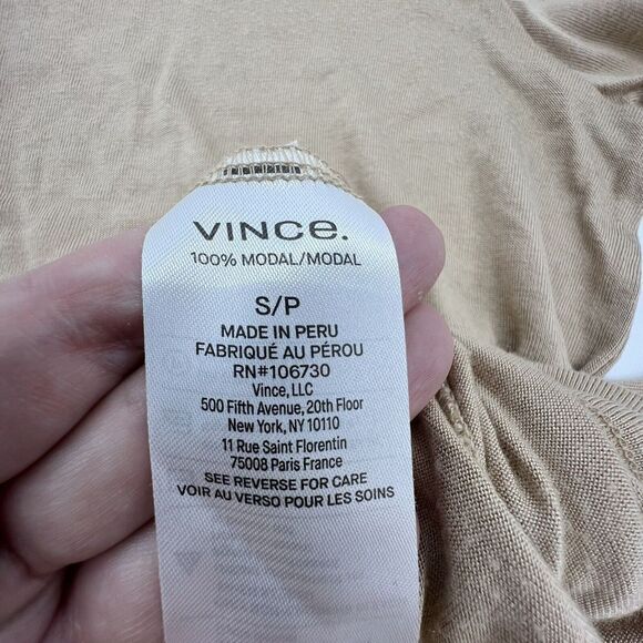 Vince Modal Long Sleeve Top Beige Size Small - Picture 3 of 3